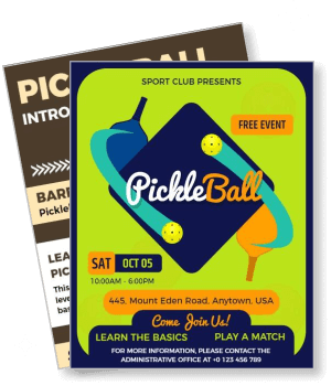 pickleball event sports club design free event template