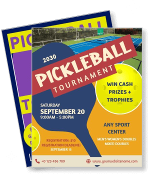 pickleball tournament design cash prizes trophies registration information template