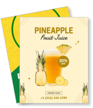 pineapple fruit juice promotion discount design template