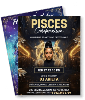 pisces celebration event with dj arieta in austin texas template