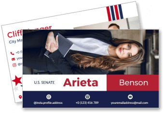 political business card us senate campaign woman professional template