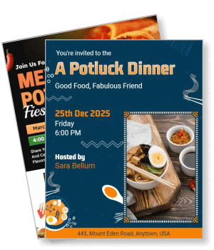 potluck dinner invitation flyer good food event announcement card template