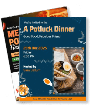 potluck dinner invitation good food event announcement card template
