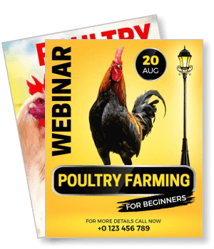 poultry farming webinar for beginners rooster event template