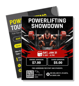 powerlifting showdown event flyer competition details template