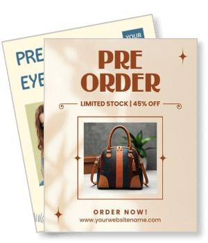 pre order handbag advertisement limited stock sale template