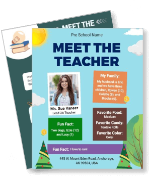 preschool meet the teacher template colorful design