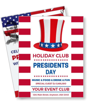 presidents day event holiday club template