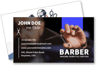 professional barber business card template hair stylist contact information