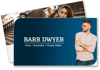 professional business card design for actor storyteller theatre maker template