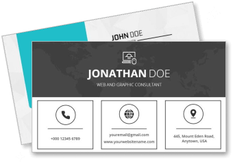 professional business card template web graphic consultant contact information