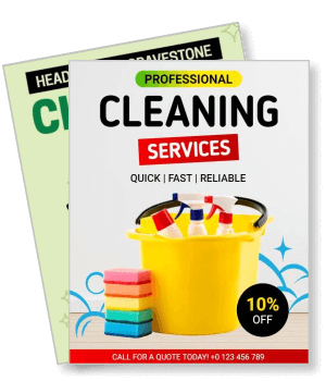 professional cleaning services advertisement yellow bucket template