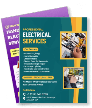 professional electrical services design with contact information template