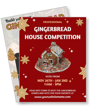 professional gingerbread house competition flyer template