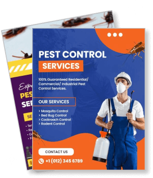 professional pest control services advertisement with exterminator template