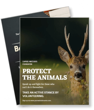 protect the animals campaign deer photo volunteer call to action template