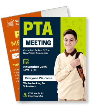 pta meeting november 24th volunteer opportunity parent association template