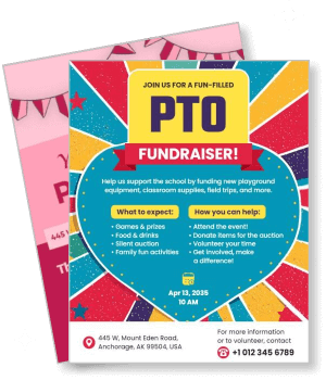 pto fundraiser event school benefit activities and details template