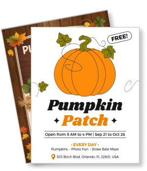 pumpkin patch event free entry orlando autumn festival template