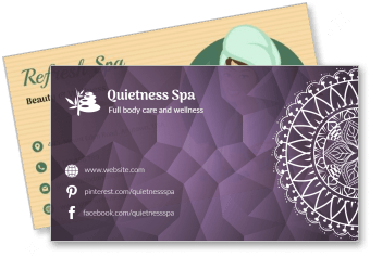 quietness spa business card design wellness branding template