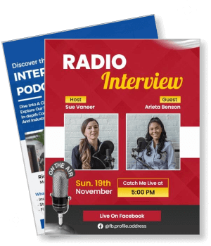 radio interview host guest november live on facebook template
