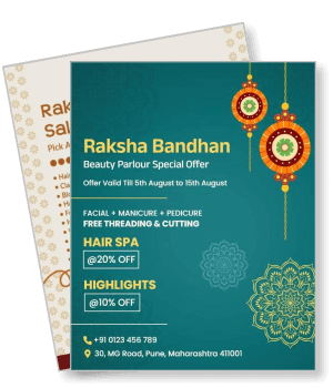 raksha bandhan beauty parlour special offer design template