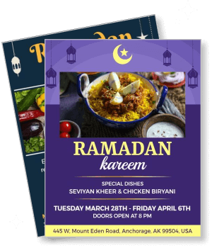 ramadan event with special dishes seviyan kheer chicken biryani details template