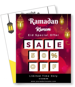 ramadan kareem eid special offer sale 50 percent off template