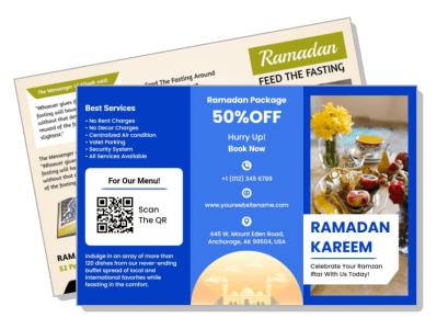 ramadan kareem greeting card with special offer details template