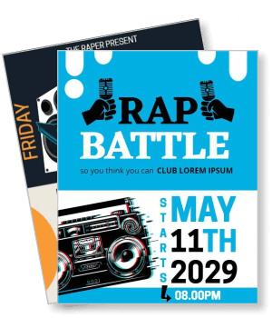 rap battle event blue theme may 2029 template