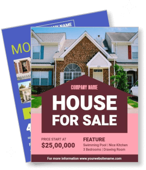 real estate house for sale with price and features template