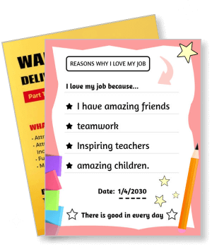 reasons love job list colorful design template