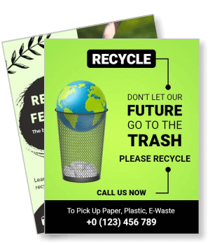 recycling awareness poster future goes to trash contact information template