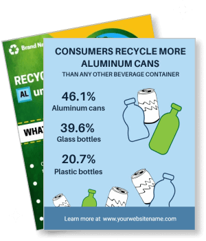 recycling statistics aluminum cans infographic template