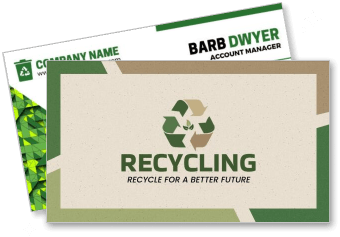 recycling themed business card design eco friendly account manager contact info template