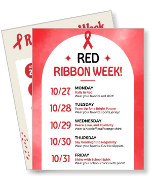 red ribbon week schedule wear red shirt sports jersey school spirit template