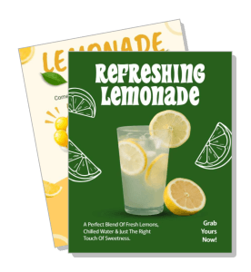 refreshing lemonade advertisement cold drink with fresh lemons and sweetness description template