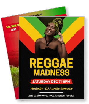 reggae madness concert with dj aurelia samuels jamaican theme template