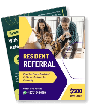 resident referral program family promotion rent credit offer template