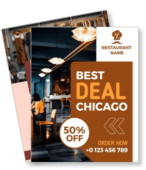 restaurant best deal chicago promotion 50 percent off template