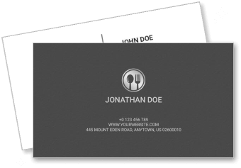 restaurant business card design with fork and spoon emblem template