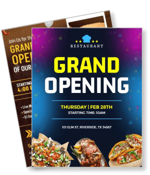 restaurant grand opening event thursday february 28th template