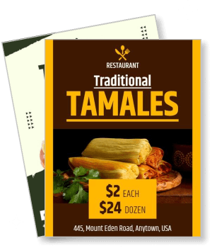 restaurant menu traditional tamales advertisement template