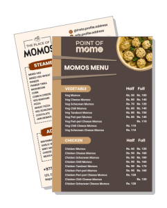 restaurant momo menu design with pricing and options template