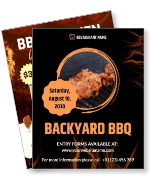 restaurant name backyard bbq event august 2030 template