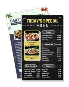 restaurant todays special daily menu colorful layout template