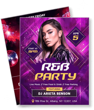 rnb party concert dj arieta benson purple theme template