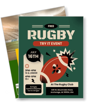 rugby try it event anchorage graphic design template