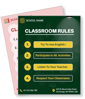 school classroom rules english activities teacher classmates template