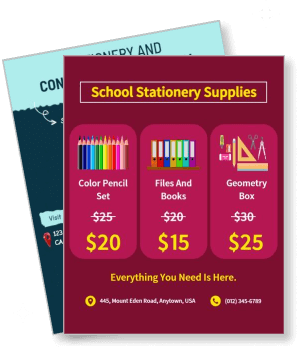 school stationery supplies promotion color pencil files geometry box template